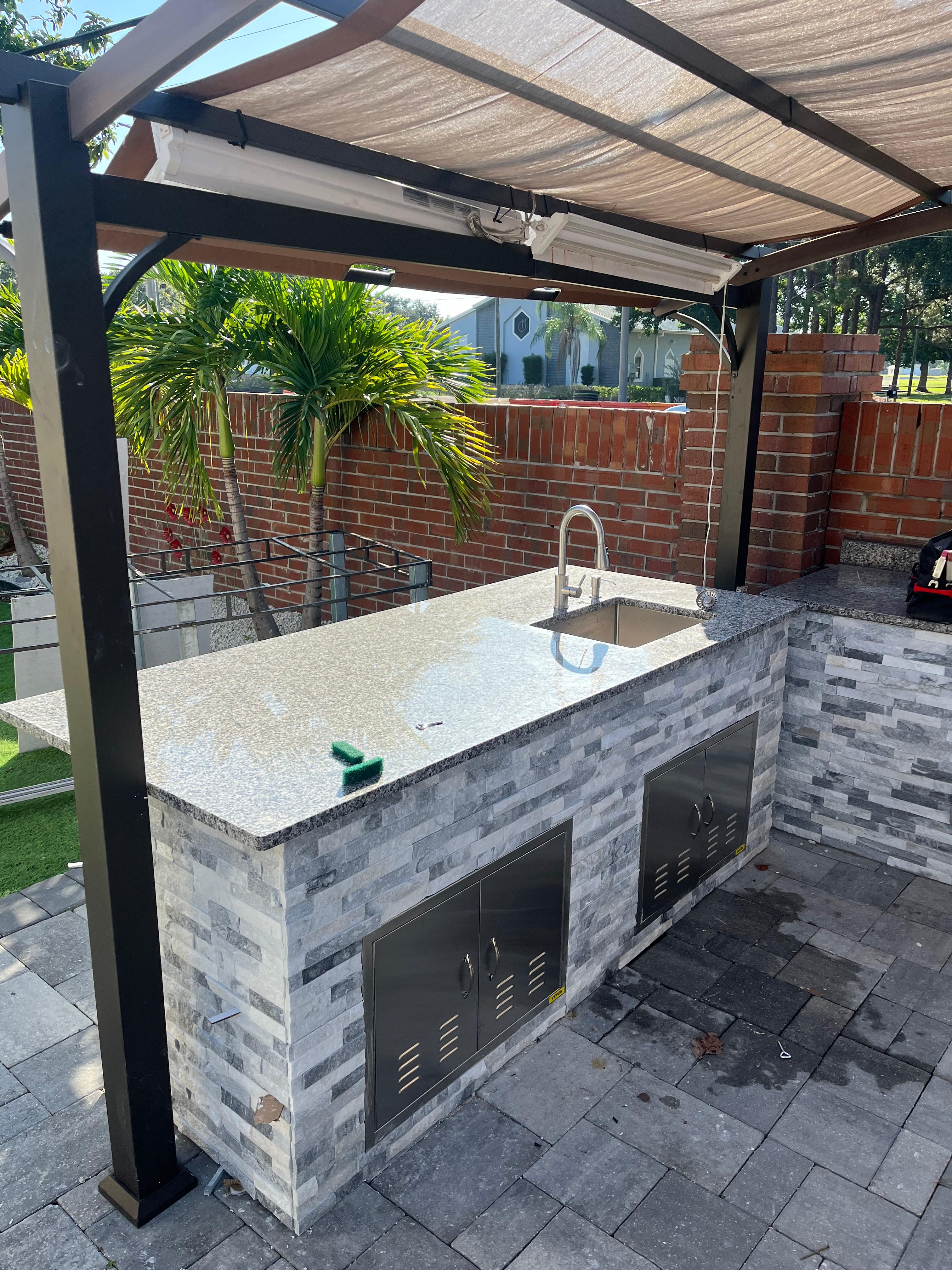OUTDOOR KITCHEN INSTALLATION - BEFORE AND AFTER