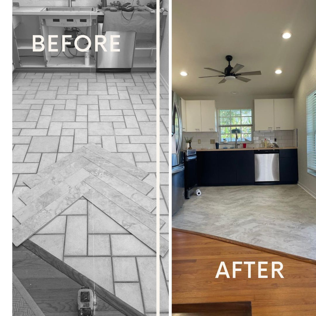 FLOORING INSTALLATION - BEFORE AND AFTER