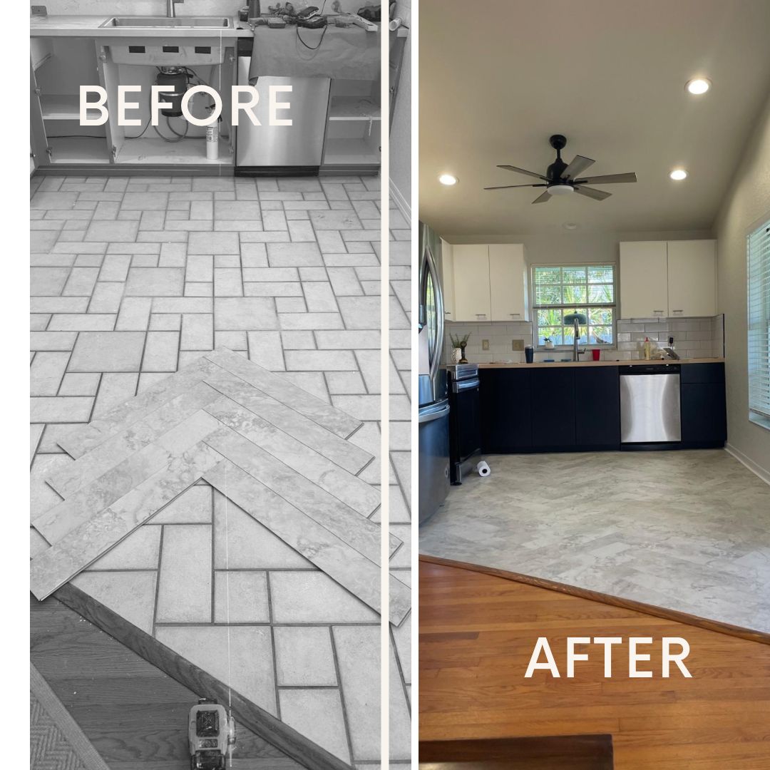 FLOORING INSTALLATION - BEFORE AND AFTER