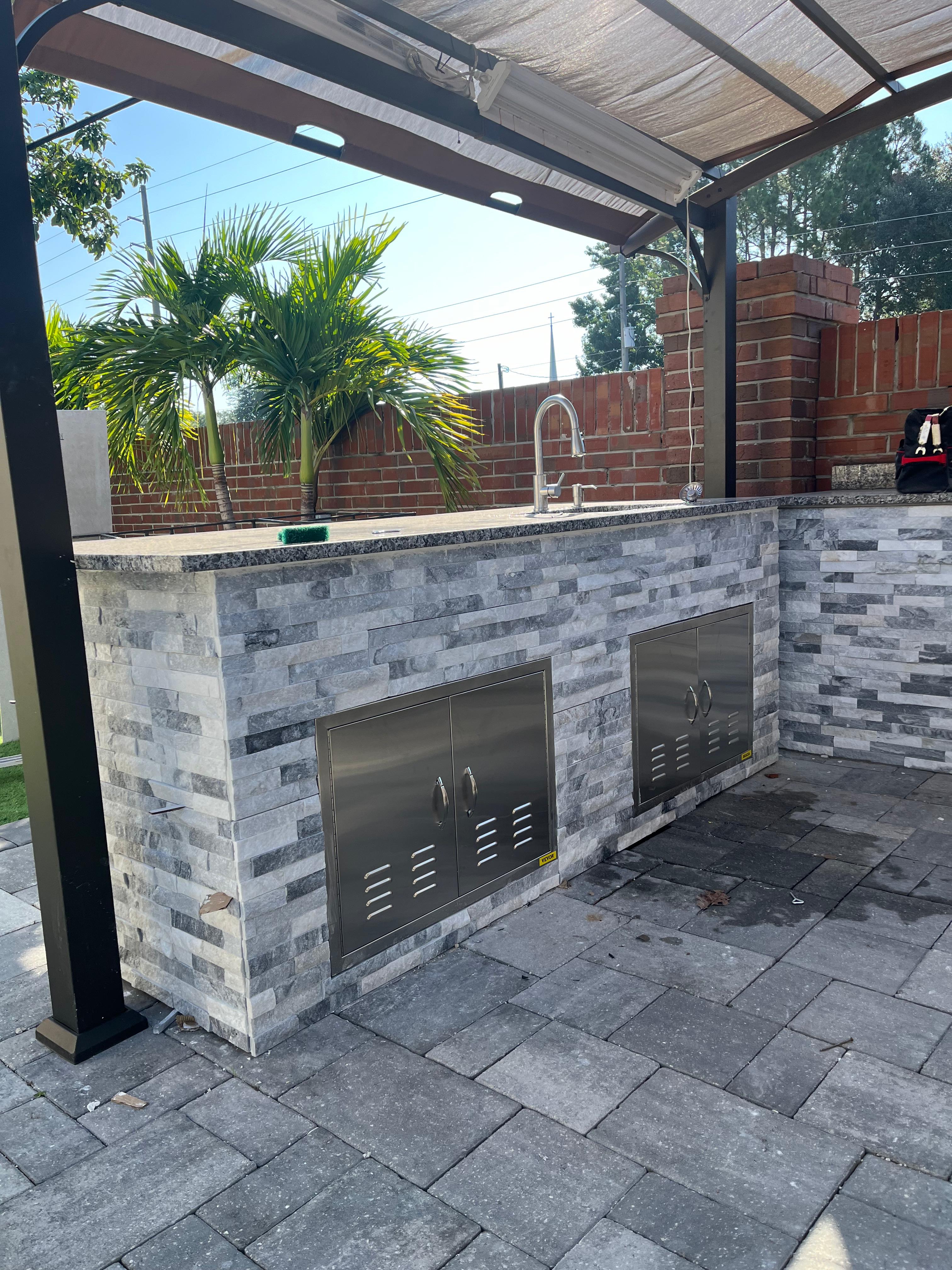 OUTDOOR KITCHEN INSTALLATION - BEFORE AND AFTER