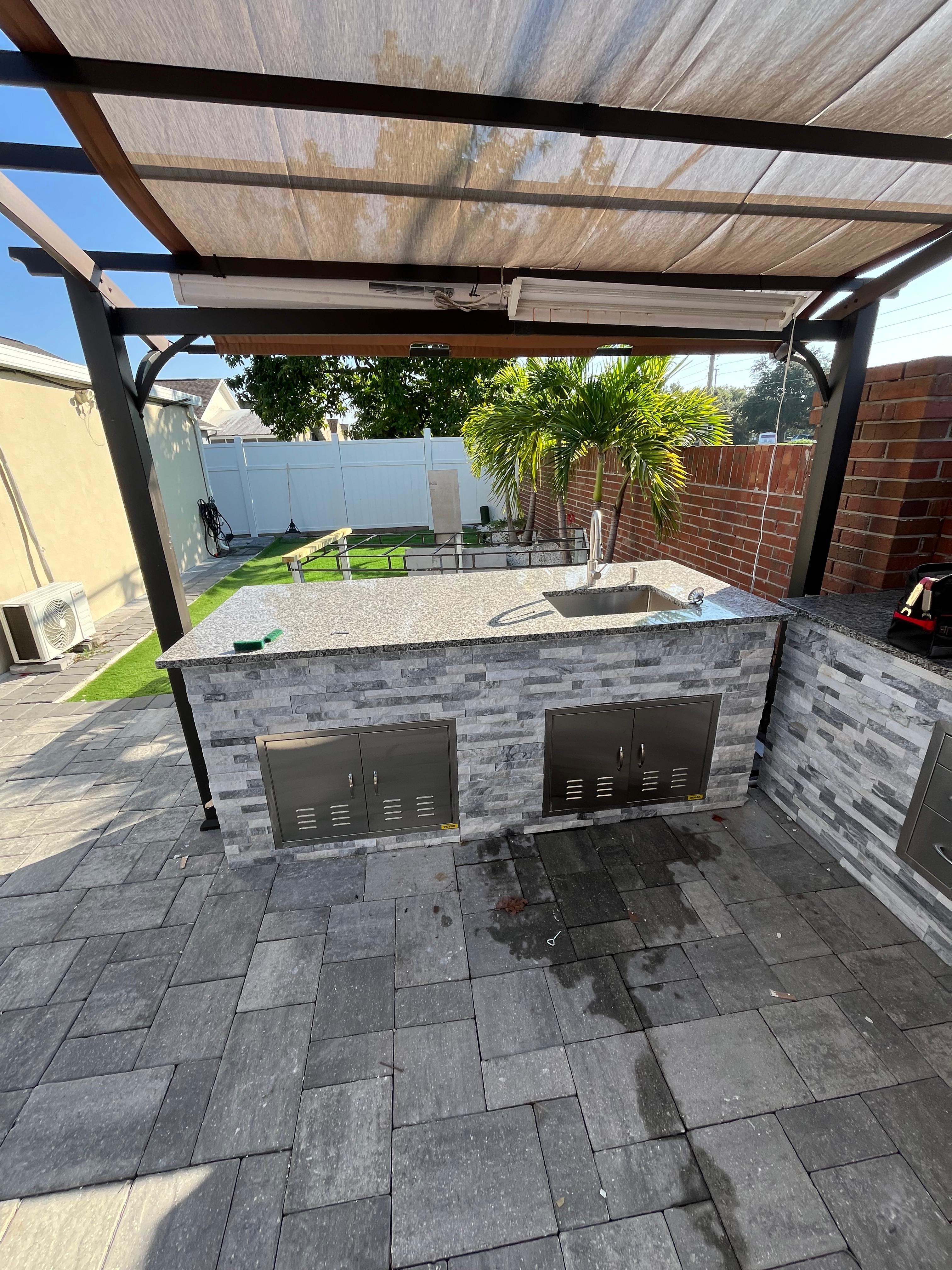 OUTDOOR KITCHEN INSTALLATION - BEFORE AND AFTER